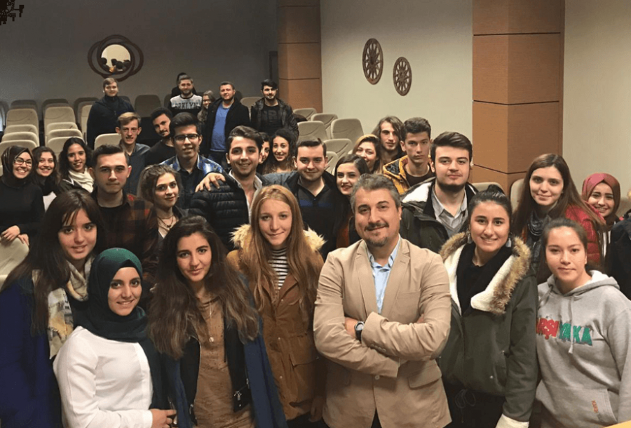 Ferit Katip presenting at Uludağ University seminar